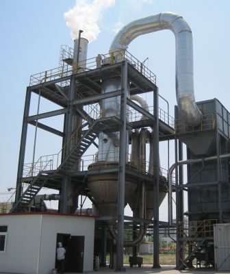 Hot blast furnace for sludge drying 