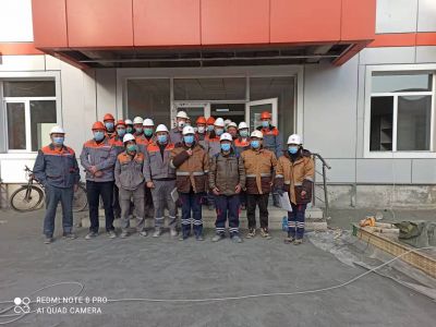 Our engineers at the hot blast furnace project site in Azerbaijan